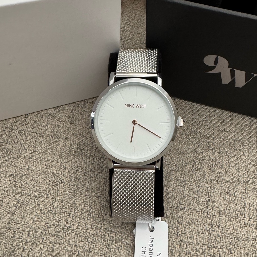 NINE WEST Women's LIANA 31mm Japanese Movement Quartz Watch Metal Mesh Band✨
